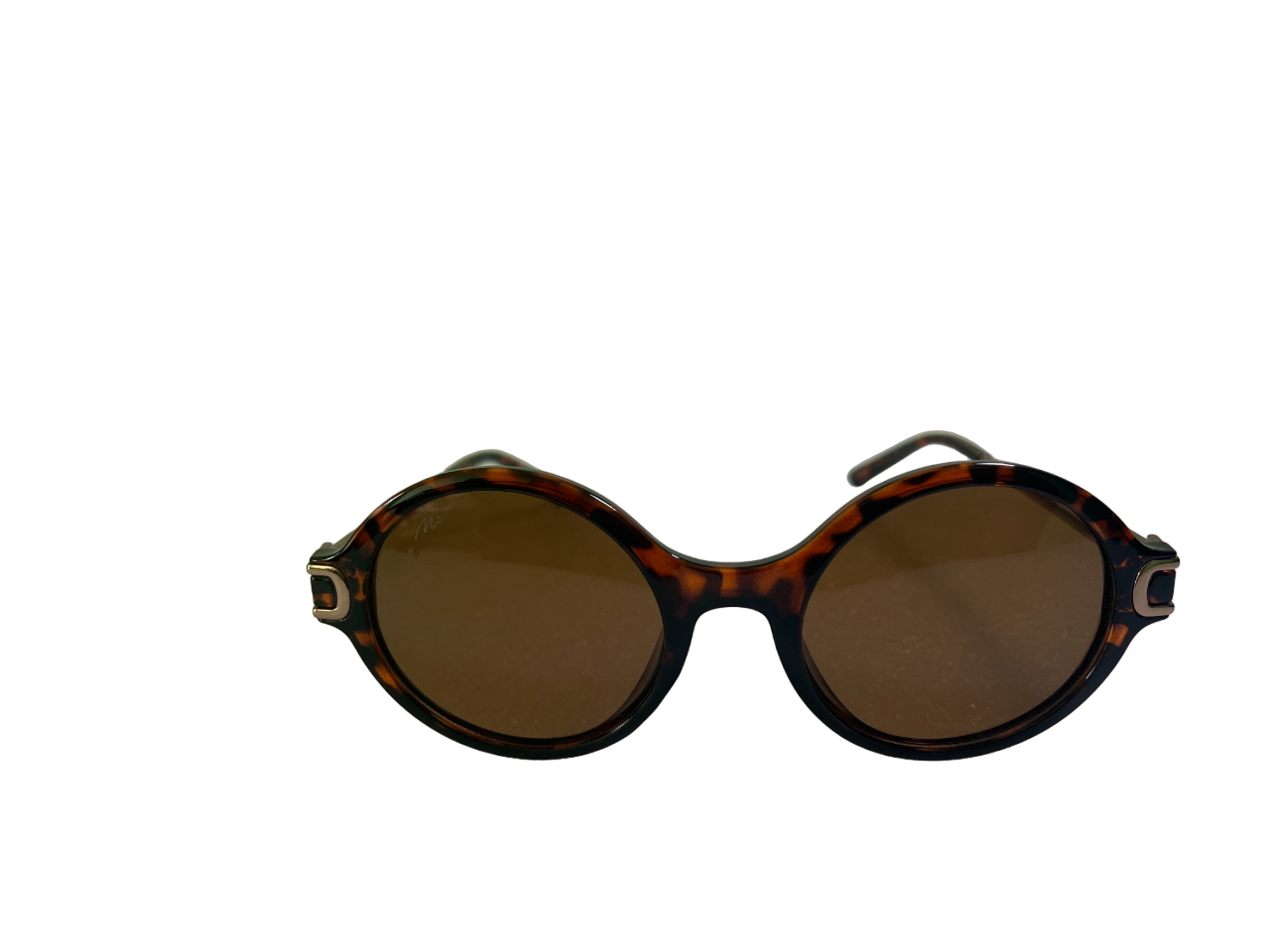 Round designer sunglass for women - light brown